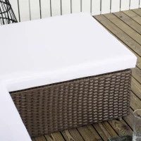 Outsunny 3pcs Modern Rattan Sofa Set, Wicker Patio Furniture Set with Coffee Table, Cushions, Pillows(m-10)