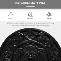Outsunny 20 lb Heavy Duty Half Umbrella Base, Outdoor Concrete Umbrella Stand, Patio Half Round Base for Market Umbrella, Black(m-7)