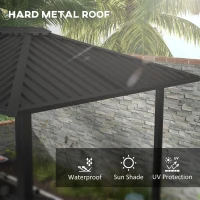 Outsunny 6' x 8' Metal Roof BBQ Grill Gazebo, Hardtop Gazebo with Aluminum Frame and 2 Side Shelves(m-4)