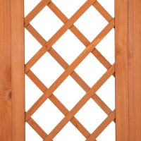 Outsunny Wood Outdoor Bench with Trellis for Climbing Plants and 2 Planter Boxes Garden Planter with Bench Privacy Panel Brown(m-10)