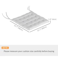 Outsunny 6-Piece Seat Cushion Pillows Replacement, Button Tufted Patio Chair Cushions Set with Ties, Light Grey(m-3)