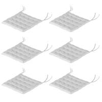 Outsunny 6-Piece Seat Cushion Pillows Replacement, Button Tufted Patio Chair Cushions Set with Ties, Light Grey(m-2)