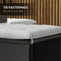 Outsunny 6-Piece Seat Cushion Pillows Replacement, Button Tufted Patio Chair Cushions Set with Ties, Light Grey(m-5)