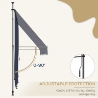 Outsunny 10' x 3' Manual Retractable Awning, Non-Screw Freestanding Patio Awning, UV Resistant, for Window or Door, Blue(m-5)