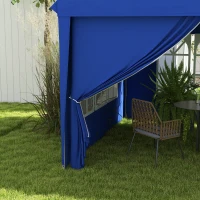 Outsunny 10' x 20' Pop Up Canopy Tent Outdoor Portable Easy Up Party Tent Garden Shade Shelter with Walls Carrying Bag, Blue(m-9)