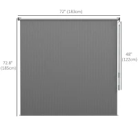 Outsunny 6' x 6' Patio Door Blinds, Outdoor Roller Shades, Cordless Roll Up Shade for Porch Gazebo, Light Grey(m-3)