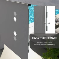 Outsunny 6' x 6' Patio Door Blinds, Outdoor Roller Shades, Cordless Roll Up Shade for Porch Gazebo, Light Grey(m-6)