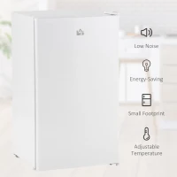 HOMCOM Compact Refrigerator, Mini Fridge with Freezer, Adjustable Shelf, Mechanical Thermostat and Reversible Door, White(m-7)