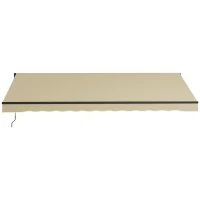 Outsunny 16' x 10' Retractable Awning, 280gsm UV Resistant Sunshade Shelter for Deck, Balcony, Yard, Beige(m-1)