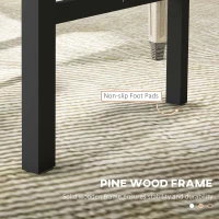 HOMCOM Farmhouse Dining Table Chairs, Set of 4 Pine Wood Kitchen Table Chairs with Slat Back for Living Room, Bedroom, Black(m-6)