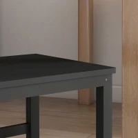 HOMCOM Farmhouse Dining Table Chairs, Set of 4 Pine Wood Kitchen Table Chairs with Slat Back for Living Room, Bedroom, Black(m-8)