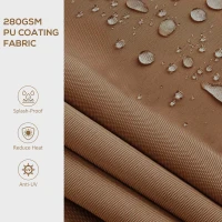 Outsunny 16' x 10' Retractable Awning, 280gsm UV Resistant Sunshade Shelter for Deck, Balcony, Yard, Brown(m-6)