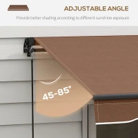 Outsunny 16' x 10' Retractable Awning, 280gsm UV Resistant Sunshade Shelter for Deck, Balcony, Yard, Brown(m-5)