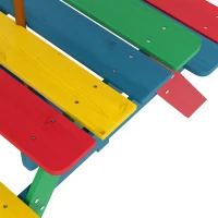 Outsunny Wooden Kids Picnic Table Set with Parasol, Seating for 2 Children 3-6 Years Old, for Patio Backyard, Indoor Outdoor Use(m-8)