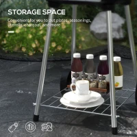 Outsunny 18" Portable BBQ Grill Charcoal Grill with Wheels Bottom Shelf and Adjustable Vents for Picnic, Camping, Backyard, Red(m-5)