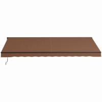 Outsunny 16' x 10' Retractable Awning, 280gsm UV Resistant Sunshade Shelter for Deck, Balcony, Yard, Brown