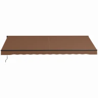 Outsunny 16' x 10' Retractable Awning, 280gsm UV Resistant Sunshade Shelter for Deck, Balcony, Yard, Brown(m-1)