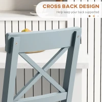 HOMCOM Counter Height Stools Set of 2, Farmhouse Bar Stools with Backs, Solid Wood Counter Stools for Kitchen Island(m-5)