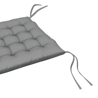 Outsunny 6-Piece Seat Cushion Pillows Replacement, Button Tufted Patio Chair Cushions Set with Ties, Charcoal Grey(m-7)