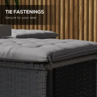 Outsunny 6-Piece Seat Cushion Pillows Replacement, Button Tufted Patio Chair Cushions Set with Ties, Charcoal Grey(m-5)