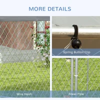 PawHut 13.4' x 11.5' x 8.8' Dog Kennel Outdoor for Medium and Large-Sized Dogs with Waterproof UV Resistant Roof, Silver(m-8)