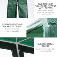 Outsunny 10' x 20' Party Tent, Outdoor Wedding Canopy & Gazebo Shade Shelter with 6 Removable Sidewalls for Event, BBQ, Green(m-7)