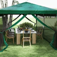 Outsunny 10' x 20' Party Tent, Outdoor Wedding Canopy & Gazebo Shade Shelter with 6 Removable Sidewalls for Event, BBQ, Green(m-9)