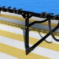 Outsunny Folding Chaise Lounge with Reclining Back, 25.6" x 74" x 14.2", Blue(m-9)