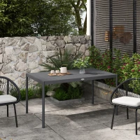Outsunny Outdoor Dining Table w/ Aluminium Frame, Garden Table, 57", Dark Grey(m-8)
