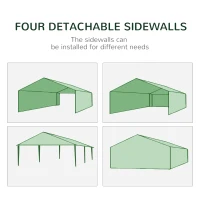 Outsunny 10' x 20' Party Tent, Outdoor Wedding Canopy & Gazebo Shade Shelter with 6 Removable Sidewalls for Event, BBQ, Green(m-4)