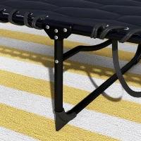 Outsunny Folding Chaise Lounge with Reclining Back, 25.6" x 74" x 14.2", Black(m-9)