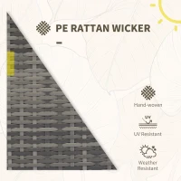 Outsunny 4 Pieces Patio Furniture Set with Loveseat Bench, Armchairs, Glass Table, Outdoor Wicker Conversation Seating Set, Grey(m-4)