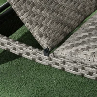 Outsunny Rattan Outdoor Lounger Chair Recliner with 5-Level Adjustable Backrest, Wheels for Garden, Patio, Poolside, Mixed Grey(m-8)