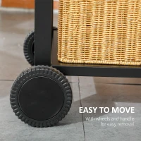 Outsunny Charcoal BBQ Grill Smoker with Adjustable Charcoal Pan and Galvanised Steel Shell, Barbecue Grill Trolley with Storage(m-9)