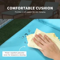 Outsunny 2 Piece Wicker Chaise Lounger PE Rattan Outdoor Lounge Chair Recliner with Adjustable Backrest and 2 Wheels, Sky Blue(m-6)