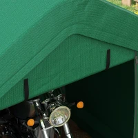 Outsunny 8' x 6' Carport with Sidewalls and Roll-up Door, Outdoor Storage Shelter for Motorcycle and Car, Green(m-9)