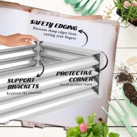 Outsunny 4'x2'x1' Galvanized Raised Bed, Bottomless Elevated Planter Box for Growing Flowers, Herbs and Vegetables, Silver(m-7)