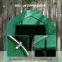 Outsunny 8' x 6' Carport with Sidewalls and Roll-up Door, Outdoor Storage Shelter for Motorcycle and Car, Green(m-6)