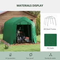 Outsunny 8' x 6' Carport with Sidewalls and Roll-up Door, Outdoor Storage Shelter for Motorcycle and Car, Green(m-4)