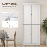 HOMCOM 72" Kitchen Cabinet, Pantry Storage Cabinet with Doors and Shelves, Freestanding Food Pantry Cabinet, White Wood Grain(m-6)