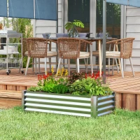 Outsunny 4'x2'x1' Galvanized Raised Bed, Bottomless Elevated Planter Box for Growing Flowers, Herbs and Vegetables, Silver(m-1)