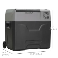 Outsunny 50 Liter Car Refrigerator Portable Freezer 12/24V Electric Cooler Box for Camping, Travel, Picnic, Down to -20℃(m-3)