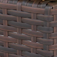 Outsunny Wicker Patio Lounger, Outdoor Recliners Lounge Chair w/ 5-Level Adjustable Backrest, Cushion for Outdoor, Khaki(m-9)