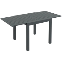 Outsunny Expandable Patio Table, Outdoor Dining Table for 4-6 with Aluminum Frame for Garden, Lawn, Balcony Terrace, Gray