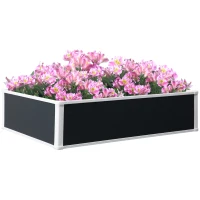 Outsunny 47" x 35" x 12" Raised Garden Bed, Planter Box, Above Ground Garden for Flowers, Herb, Vegetables, Dark Grey(m-2)