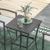 Outsunny 3pc Rattan Patio Bar Table and Bar Chairs w/ Cushions Home Bar Furniture(m-9)