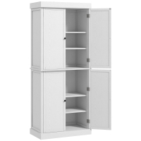HOMCOM 72" Kitchen Cabinet, Pantry Storage Cabinet with Doors and Shelves, Freestanding Food Pantry Cabinet, White Wood Grain