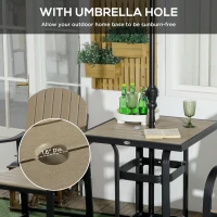 Outsunny Aluminum Frame 3 Piece Bar Set, High Top Patio Table and Chairs Set, Bistro Set with Umbrella Hole(m-5)