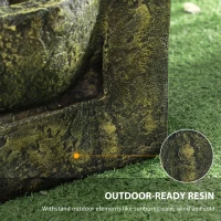 Outsunny Outdoor Fountain Cascading Waterfall with 4-Tier Stone Look Bowls, Adjustable Flow for Patio Garden, Black and Yellow(m-6)