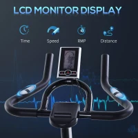 Soozier Stationary Exercise Bike, 13lbs Flywheel Belt Drive Training Bicycle, w/ Adjustable Resistance LCD Monitor(m-4)